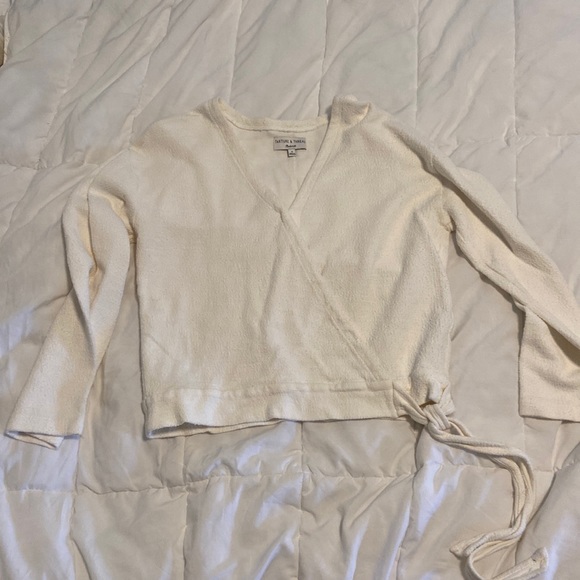 Madewell Texture & Thread White Wrap Top - Picture 5 of 8